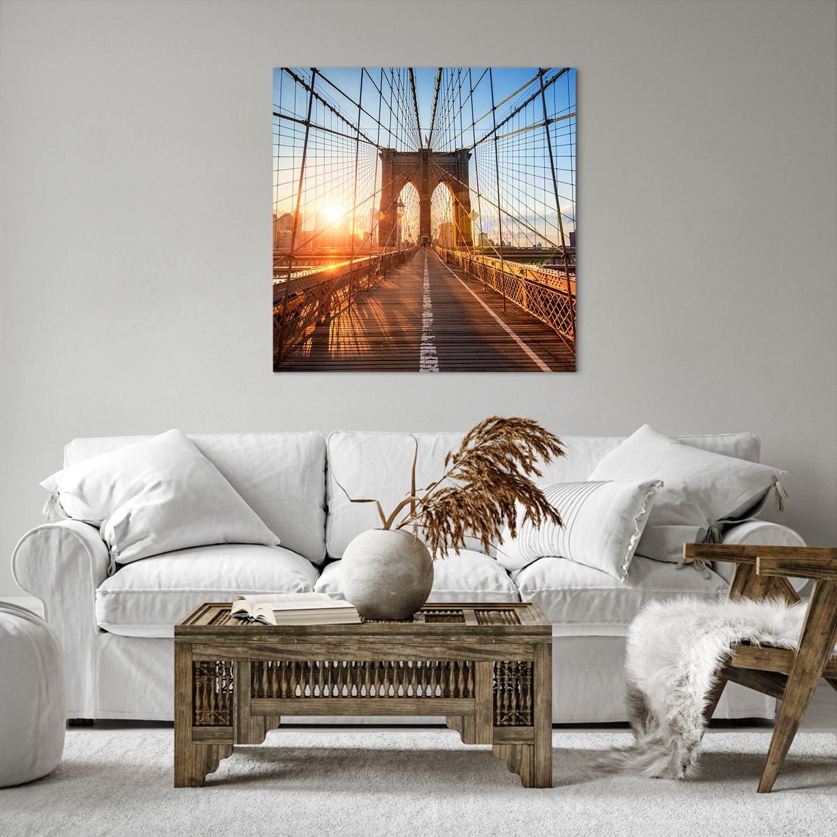 Obrazy na płótnie Nowy Jork, Obrazy na płótnie Most Brookliński, Obrazy na płótnie Architektura, Obrazy na płótnie Manhattan, Obrazy na płótnie Słońce
