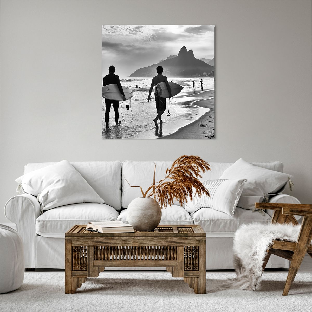 Bild auf Leinwand Surfer, Bild auf Leinwand Brasilien, Bild auf Leinwand Meer, Bild auf Leinwand Strand, Bild auf Leinwand Schwarz Und Weiß