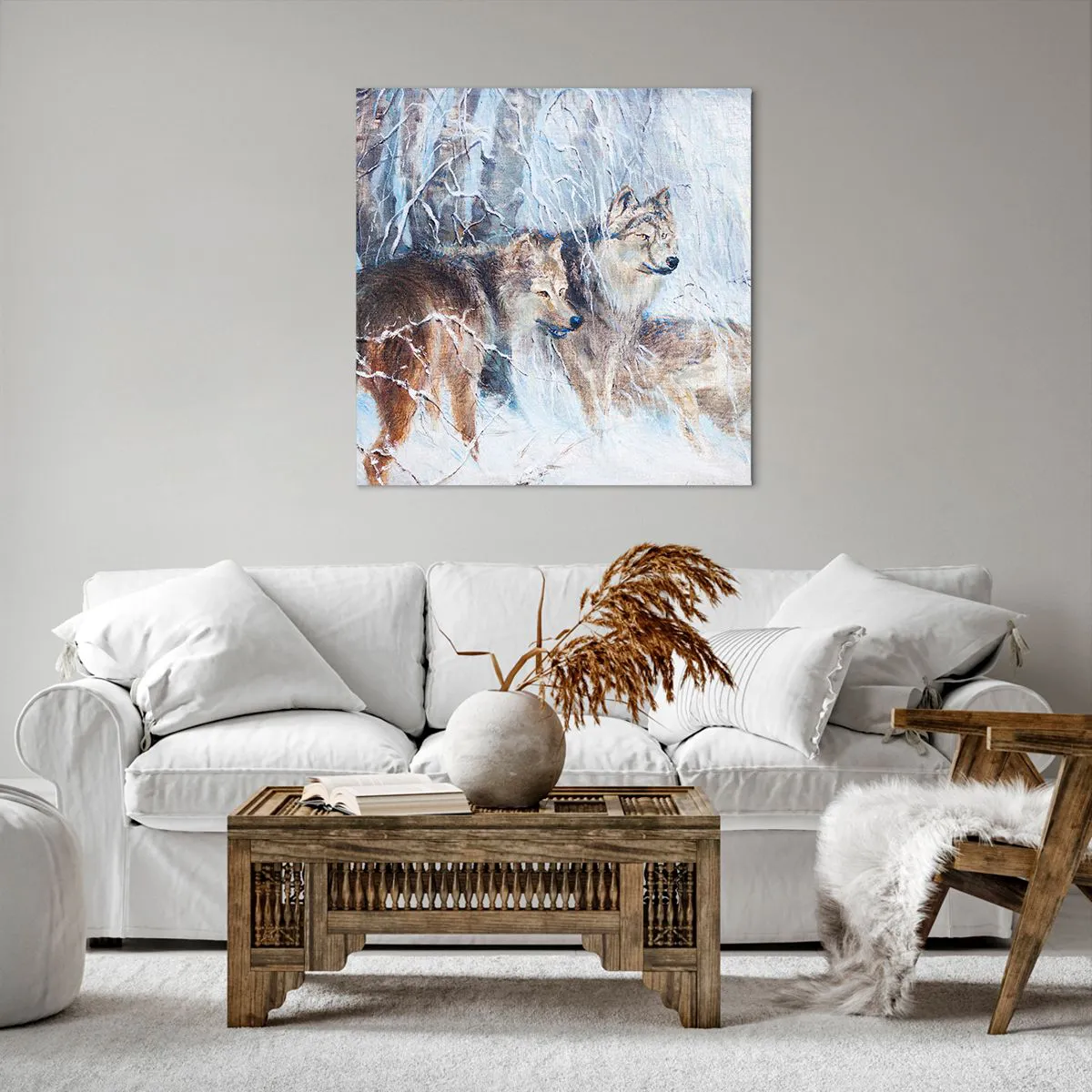 Impression sur toile - Image sur toile - Attention! Ca arrive ... - 70x70 cm