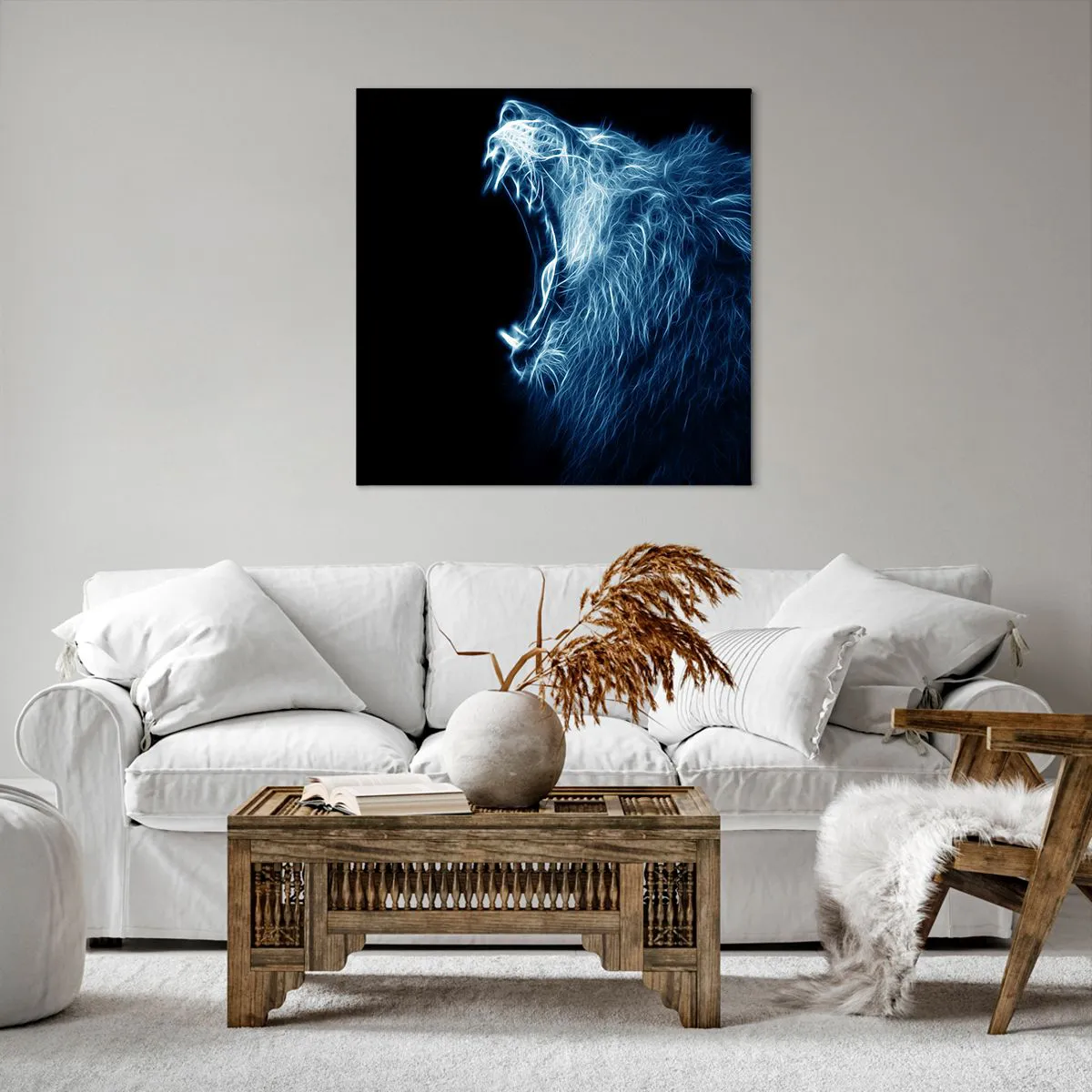 Canvas picture - Flaming Rage of a King - 70x70 cm