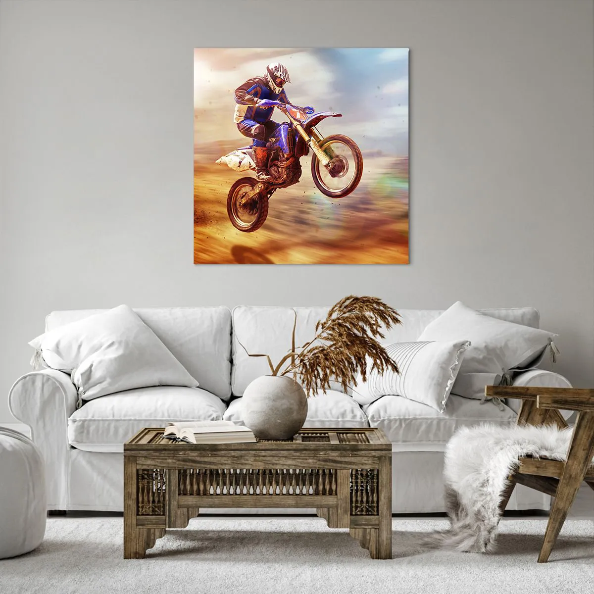Impression sur toile - Image sur toile - Vertiges à moto - 70x70 cm
