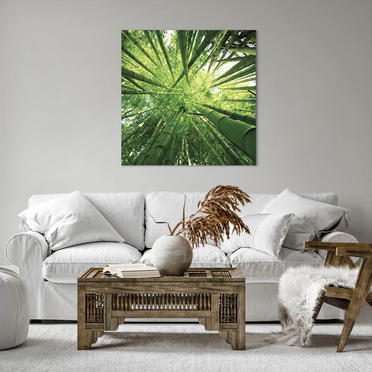 Impression sur toile - Image sur toile - Dans une bambouseraie - 70x70 cm