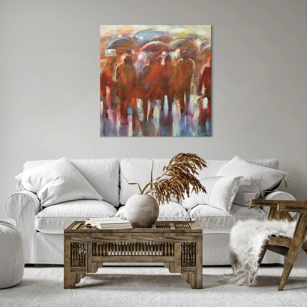 Impression sur toile - Image sur toile - Identiques sous la pluie et dans le brouillard - 70x70 cm