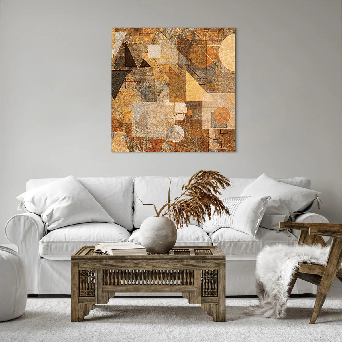 Canvas picture - Cubist Study in Brown - 70x70 cm