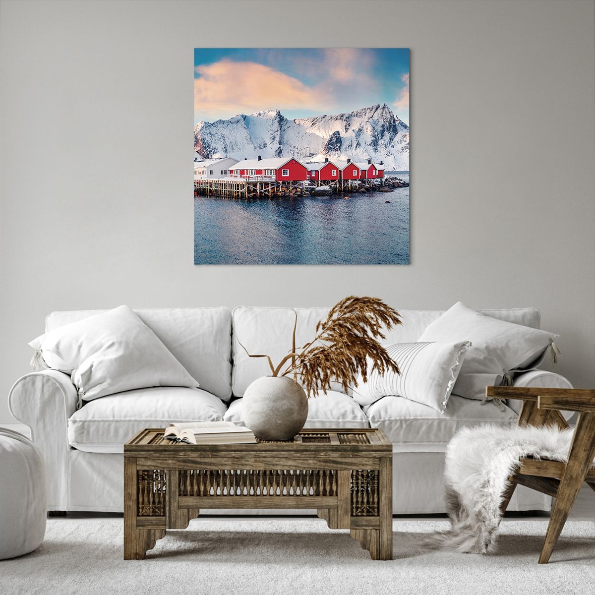 Bild auf Leinwand Landschaft, Bild auf Leinwand Norwegen, Bild auf Leinwand Lofoten, Bild auf Leinwand Boote, Bild auf Leinwand Norwegen