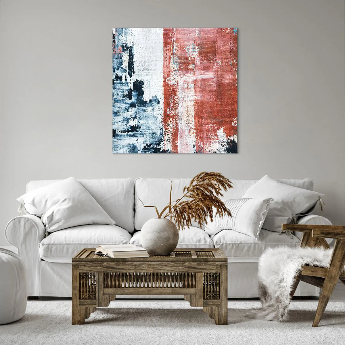 Bild auf Leinwand - Leinwandbild - Fünfzig-Fünfzig abstrakt - 70x70 cm