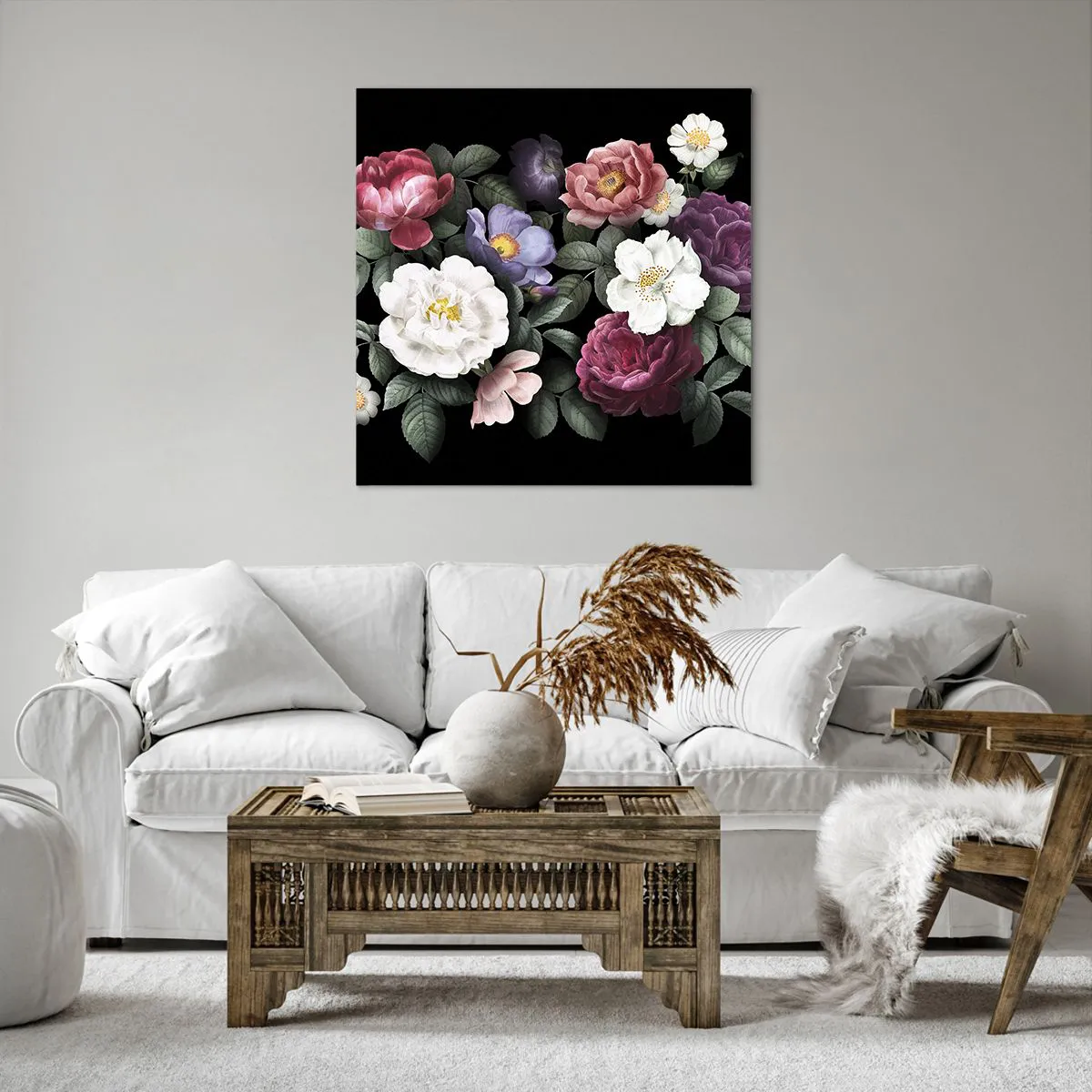 Schilderen op canvas - Uit de Engelse tuin - 70x70 cm