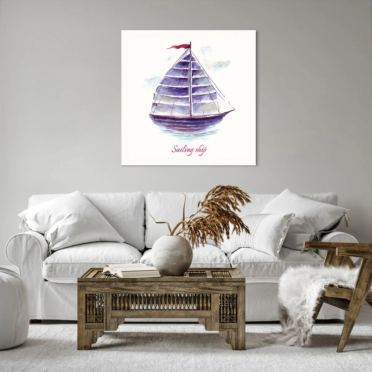 Impression sur toile - Image sur toile - Plein de voiles et d’eau calme - 70x70 cm