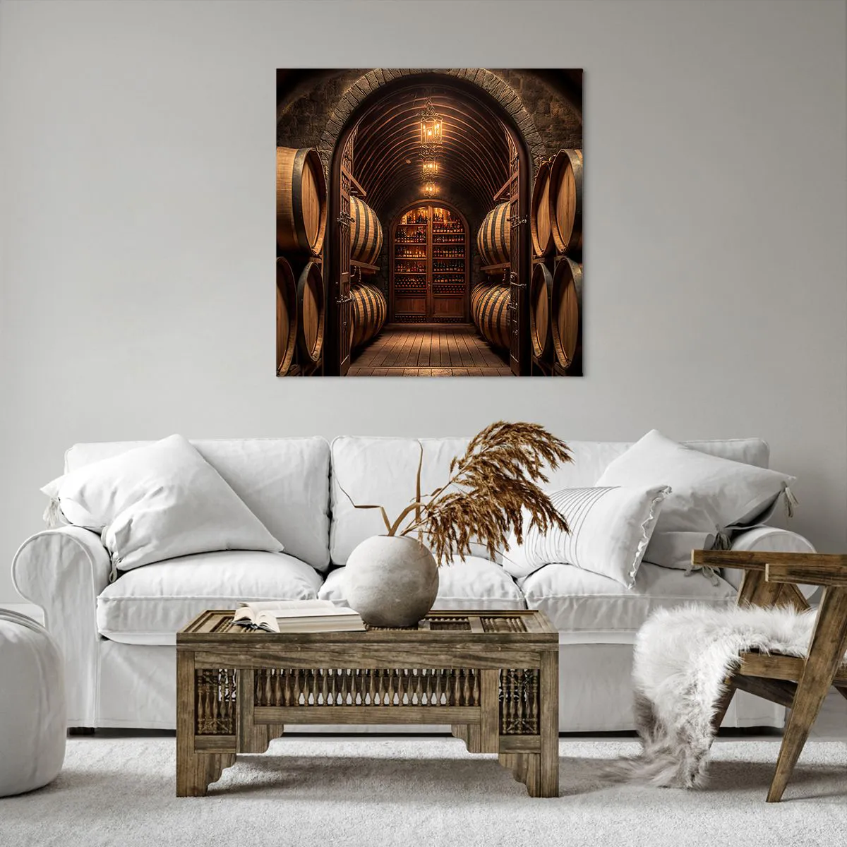 Obraz na płótnie - Klimatyczna piwnica - 70x70 cm