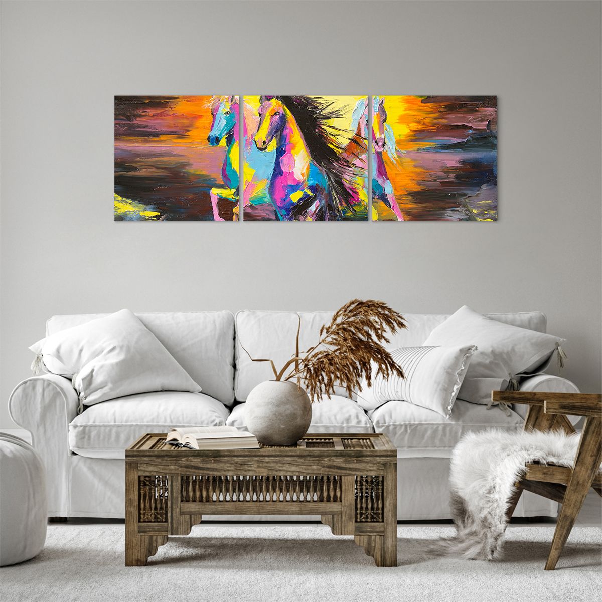 Bild auf Leinwand Tiere, Bild auf Leinwand Die Pferde, Bild auf Leinwand Freiheit, Bild auf Leinwand Kunst, Bild auf Leinwand Abstraktion