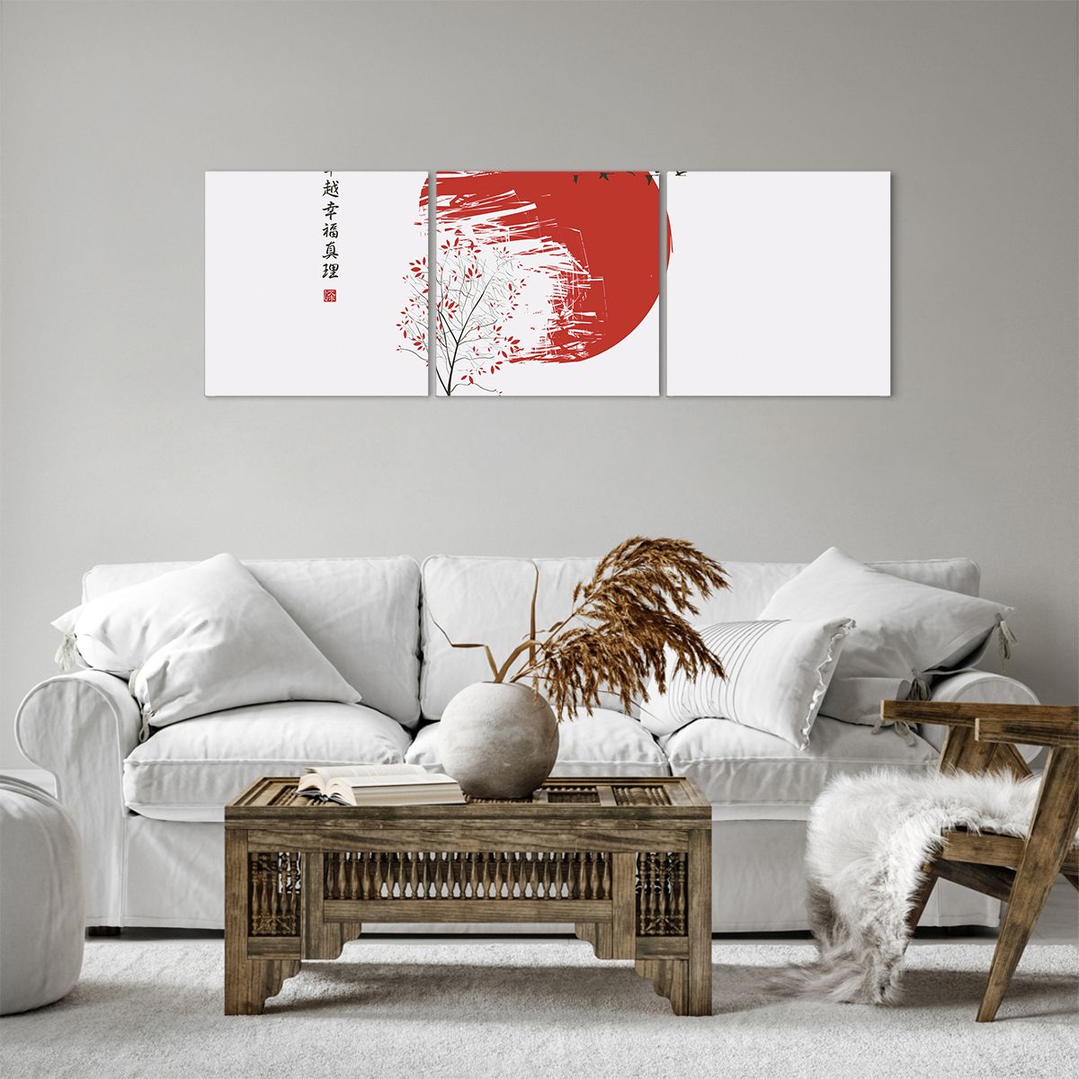 Bild auf Leinwand Abstraktion, Bild auf Leinwand Japan, Bild auf Leinwand Kirschblüte, Bild auf Leinwand Grafik, Bild auf Leinwand Der Sonnenuntergang
