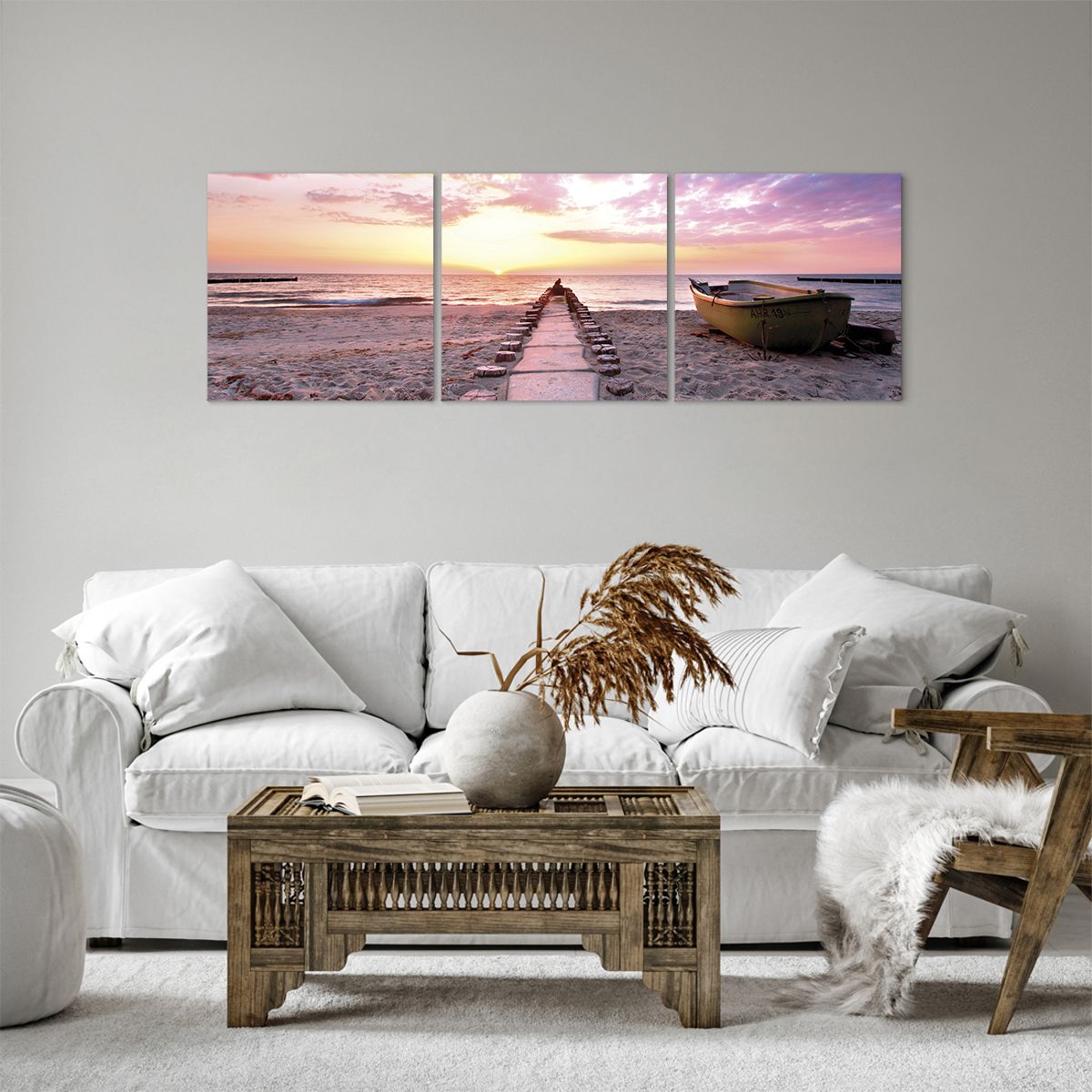 Bild auf Leinwand Landschaft, Bild auf Leinwand Meer, Bild auf Leinwand Strand, Bild auf Leinwand Natur, Bild auf Leinwand Der Sonnenuntergang