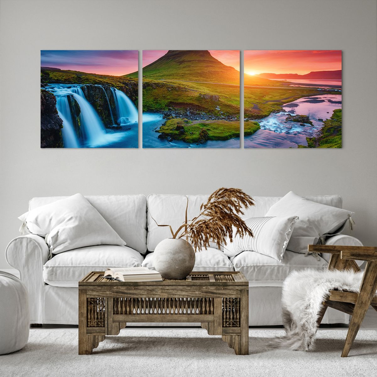 Obrazy na płótnie Krajobraz, Obrazy na płótnie Islandia, Obrazy na płótnie Kirkjufellsfoss, Obrazy na płótnie Wulkan, Obrazy na płótnie Wodospad