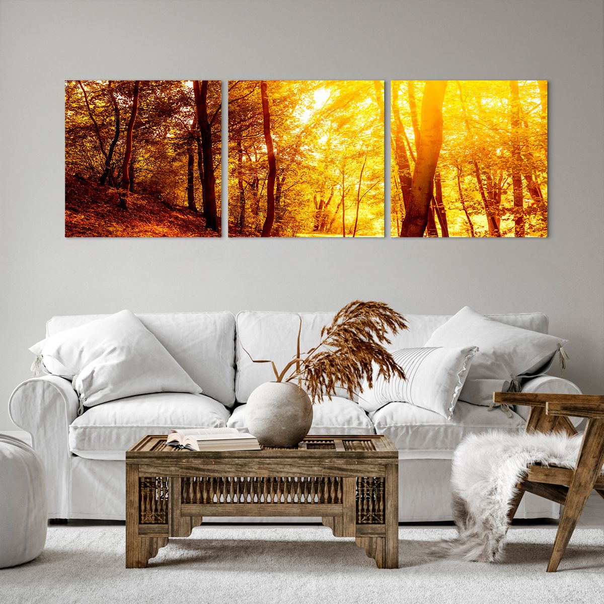 Bild auf Leinwand Landschaft, Bild auf Leinwand Wald, Bild auf Leinwand Forststraße, Bild auf Leinwand Laub, Bild auf Leinwand Natur