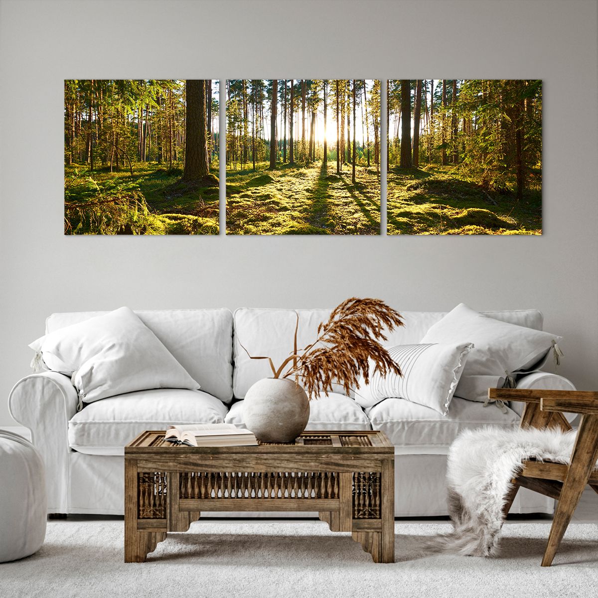 Bild auf Leinwand Landschaft, Bild auf Leinwand Wald, Bild auf Leinwand Natur, Bild auf Leinwand Sonnenstrahlen, Bild auf Leinwand Bäume