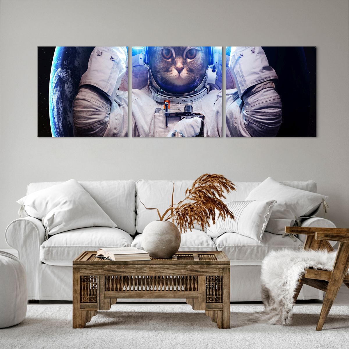 Impression sur toile Abstraction, Impression sur toile Astronaute, Impression sur toile Cosmos, Impression sur toile Art, Impression sur toile Chat