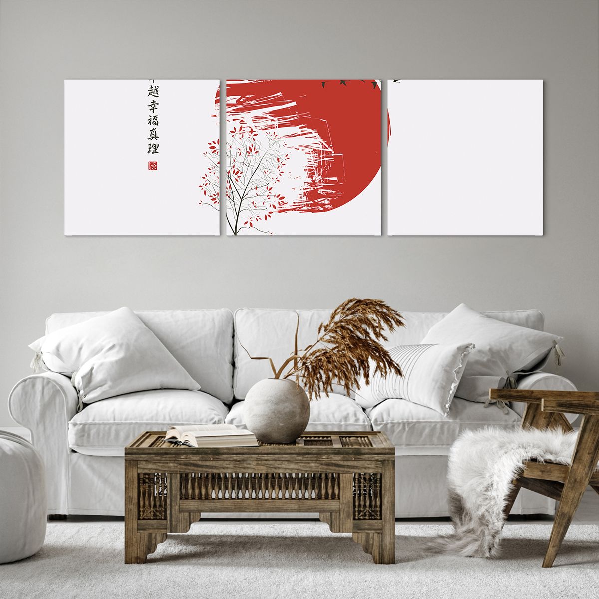 Bild auf Leinwand Abstraktion, Bild auf Leinwand Japan, Bild auf Leinwand Kirschblüte, Bild auf Leinwand Grafik, Bild auf Leinwand Der Sonnenuntergang