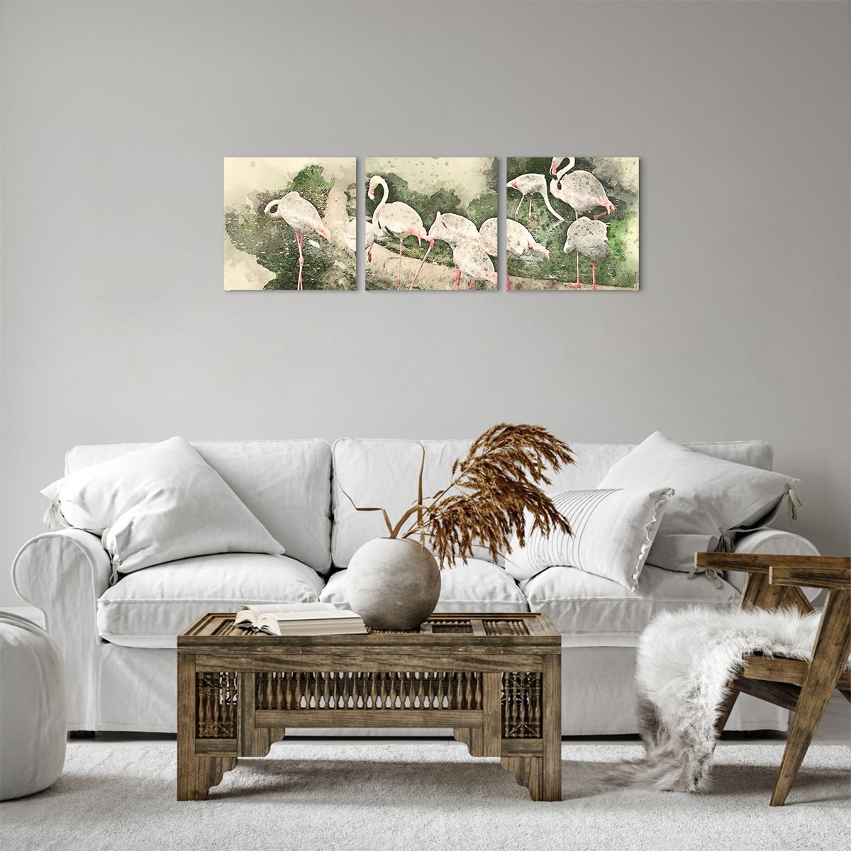 Cuadro sobre lienzo Las Aves, Cuadro sobre lienzo Flamencos, Cuadro sobre lienzo Naturaleza, Cuadro sobre lienzo Gráficos, Cuadro sobre lienzo Animales