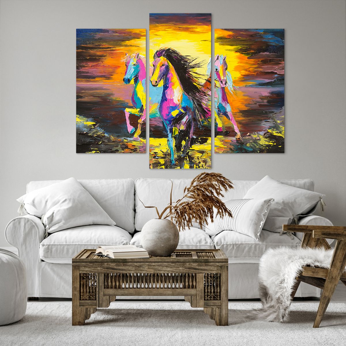 Bild auf Leinwand Tiere, Bild auf Leinwand Die Pferde, Bild auf Leinwand Freiheit, Bild auf Leinwand Kunst, Bild auf Leinwand Abstraktion
