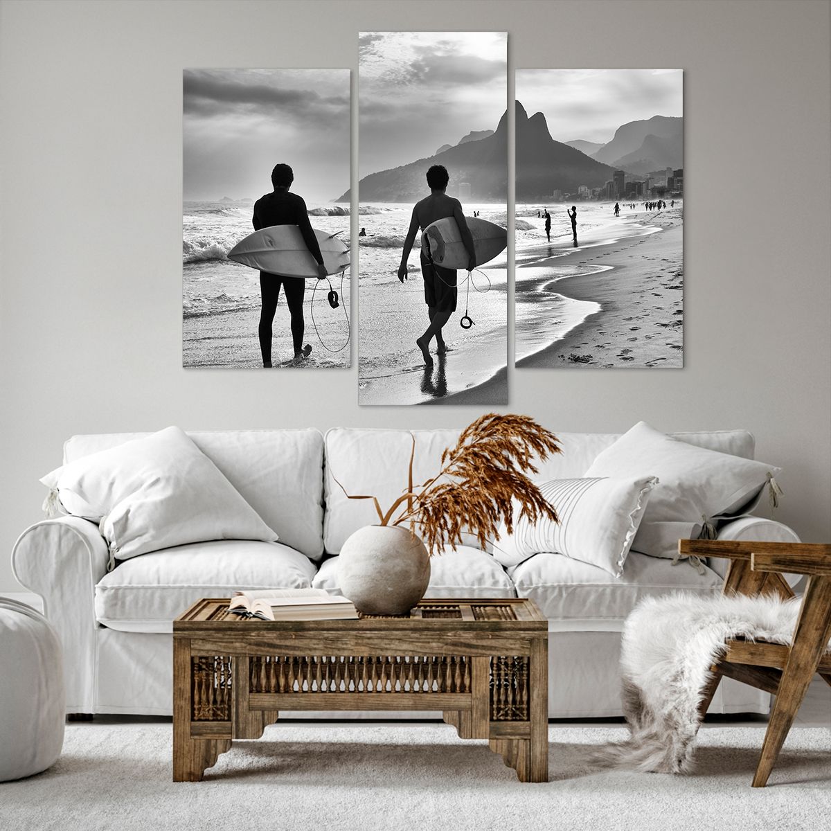 Bild auf Leinwand Surfer, Bild auf Leinwand Brasilien, Bild auf Leinwand Meer, Bild auf Leinwand Strand, Bild auf Leinwand Schwarz Und Weiß