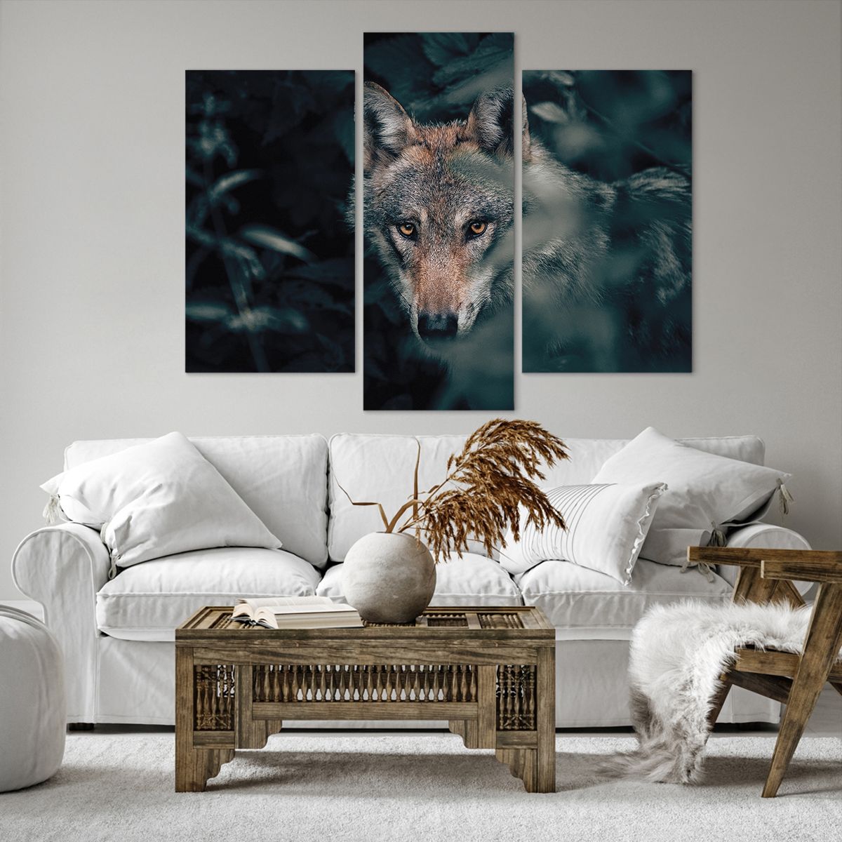 Bild auf Leinwand Wolf, Bild auf Leinwand Wald, Bild auf Leinwand Tiere, Bild auf Leinwand Raubtier, Bild auf Leinwand Natur