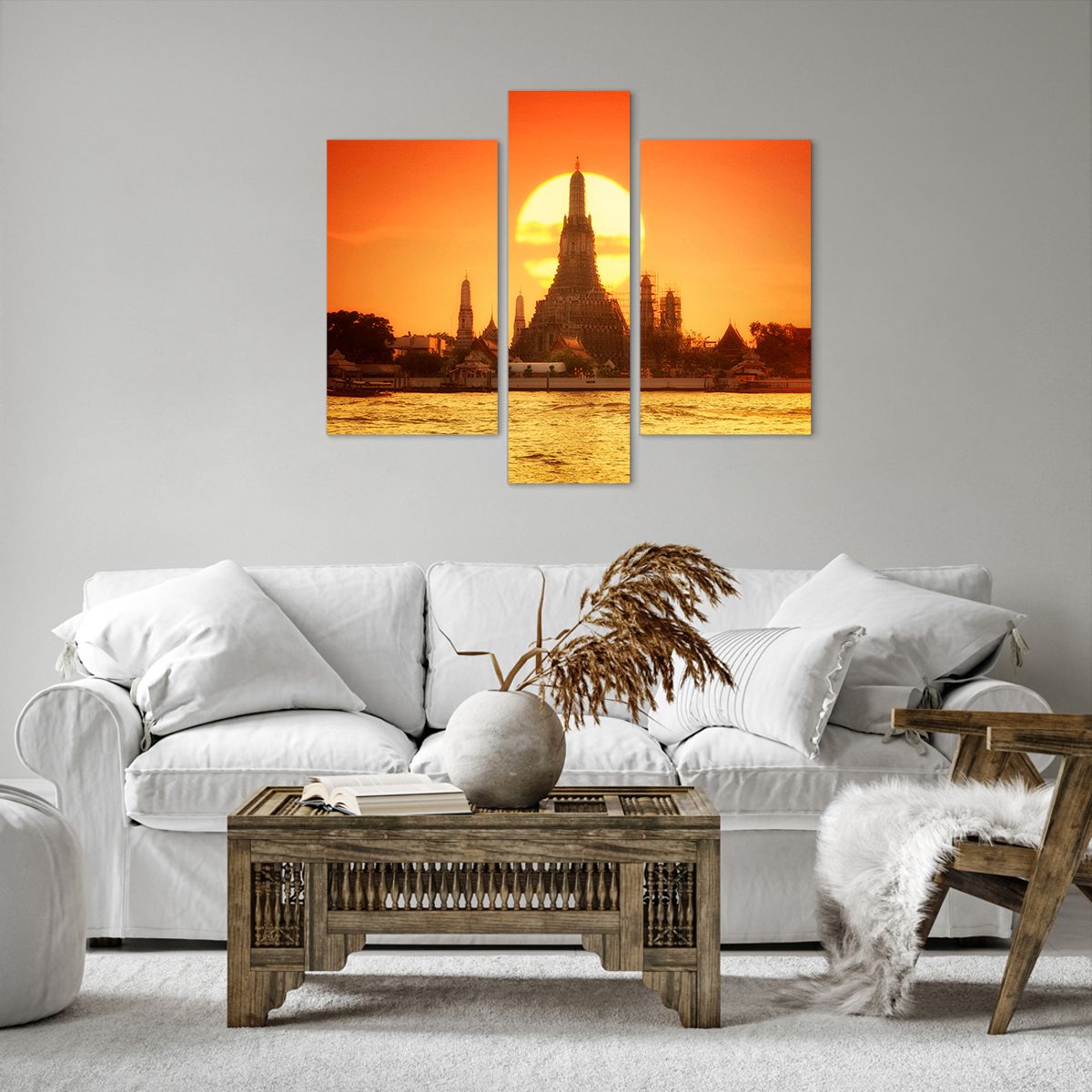 Cuadro sobre lienzo Bangkok, Cuadro sobre lienzo Templo Del Amanecer, Cuadro sobre lienzo Tailandia, Cuadro sobre lienzo Sol, Cuadro sobre lienzo Budismo