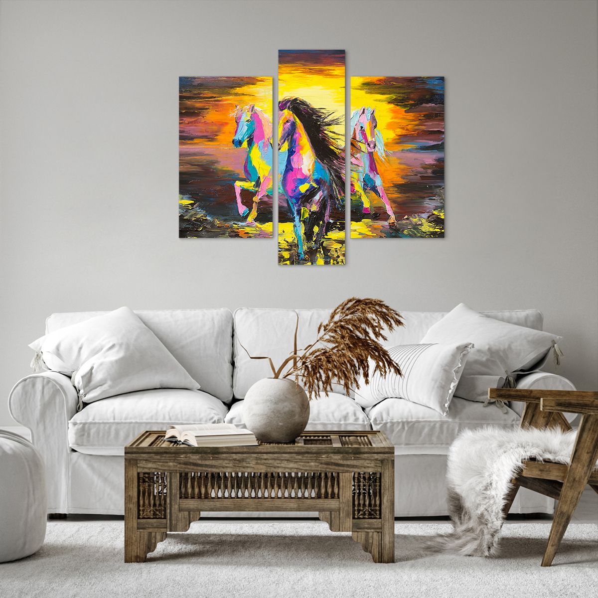 Cuadro sobre lienzo Animales, Cuadro sobre lienzo Los Caballos, Cuadro sobre lienzo Libertad, Cuadro sobre lienzo Arte, Cuadro sobre lienzo Abstracción