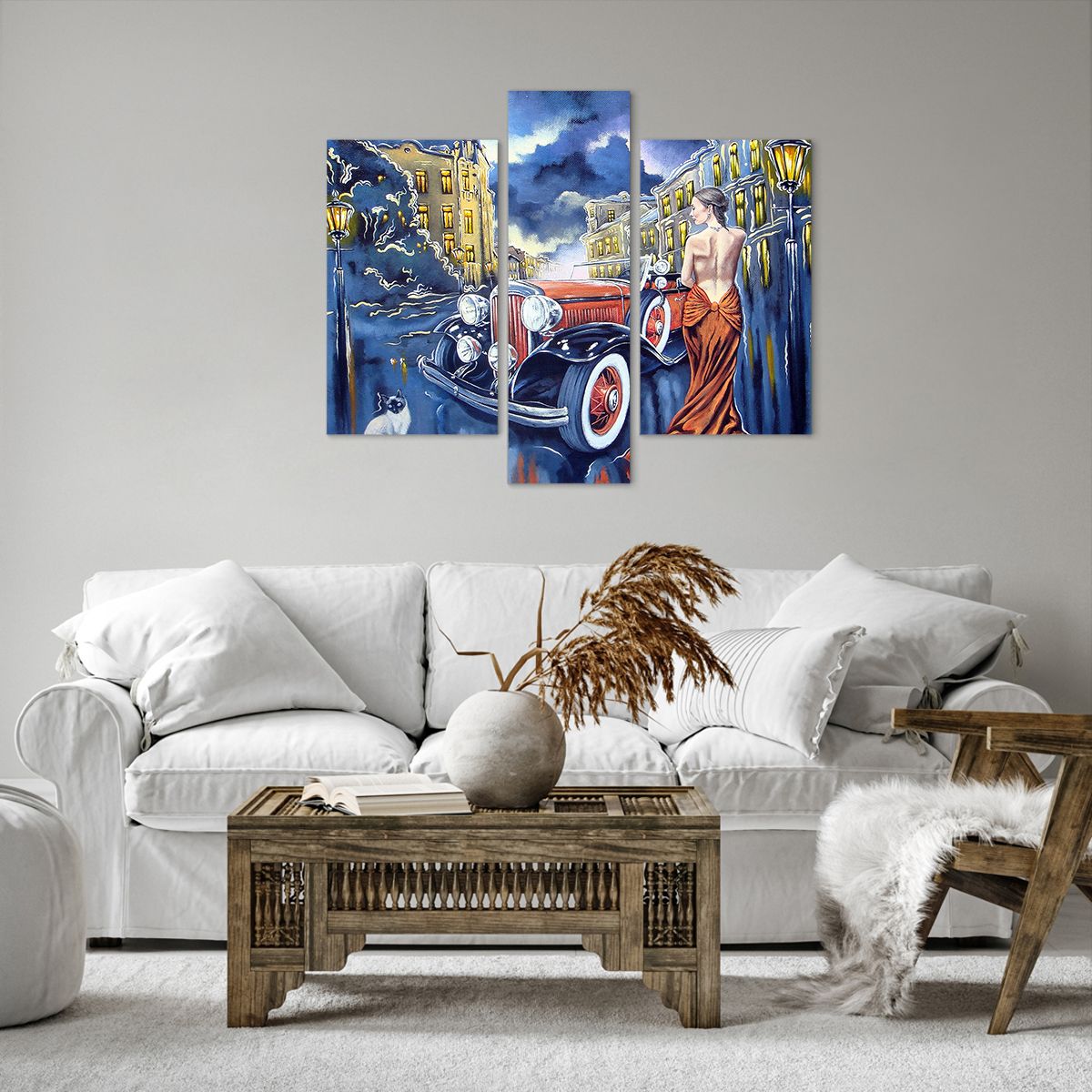 Impression sur toile Voiture Rétro, Impression sur toile Femme En Robe De Bal, Impression sur toile Palais, Impression sur toile Mode, Impression sur toile Art