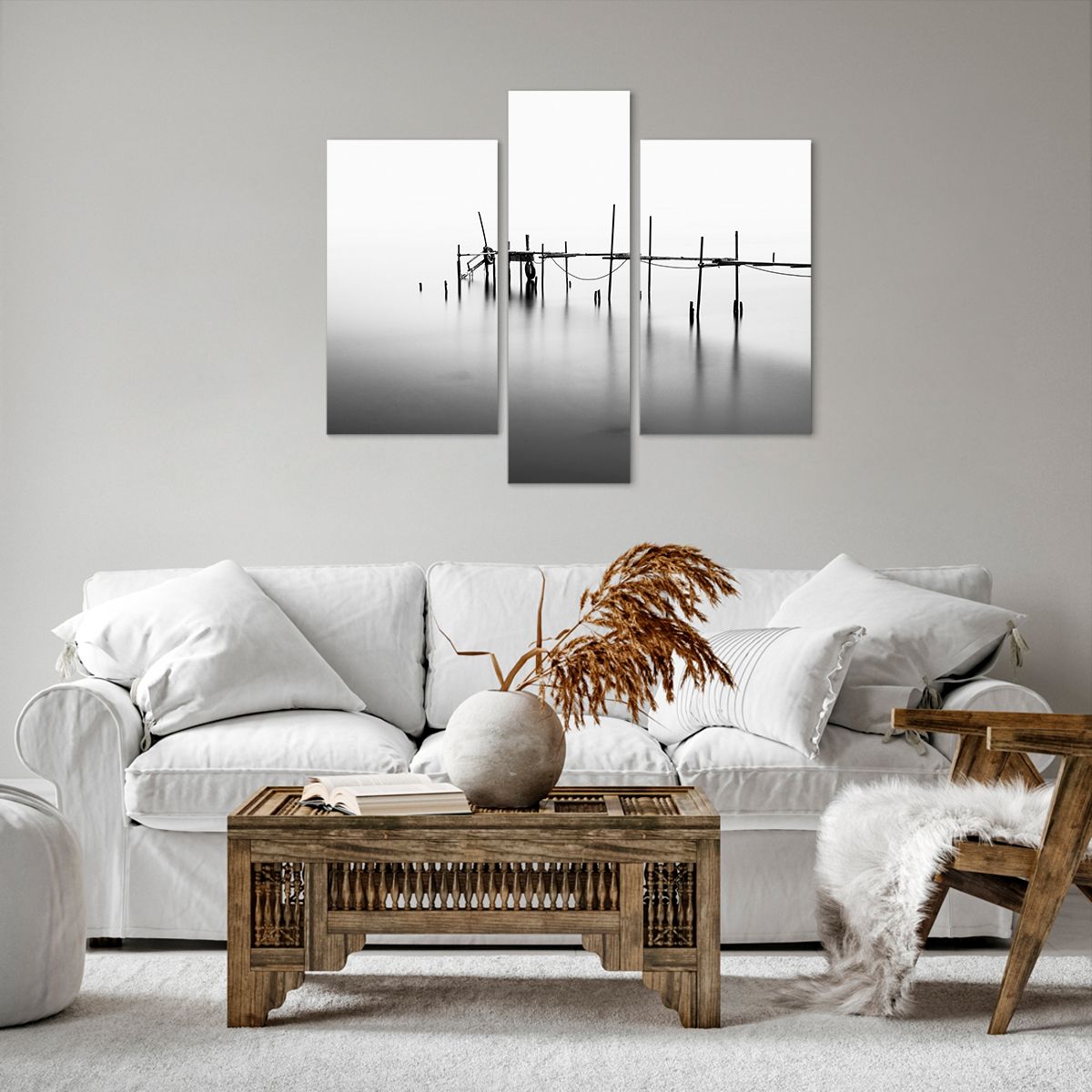 Impression sur toile Paysage, Impression sur toile Pont De Bois, Impression sur toile Noir Et Blanc, Impression sur toile Mer, Impression sur toile Brouillard