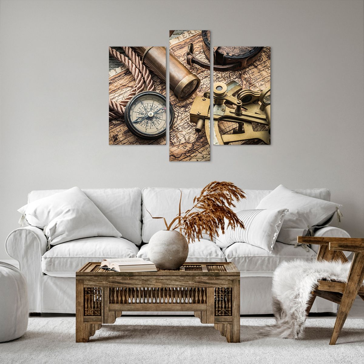 Impression sur toile Marin, Impression sur toile Carte Du Monde, Impression sur toile Boussole, Impression sur toile Télescope, Impression sur toile Ancien