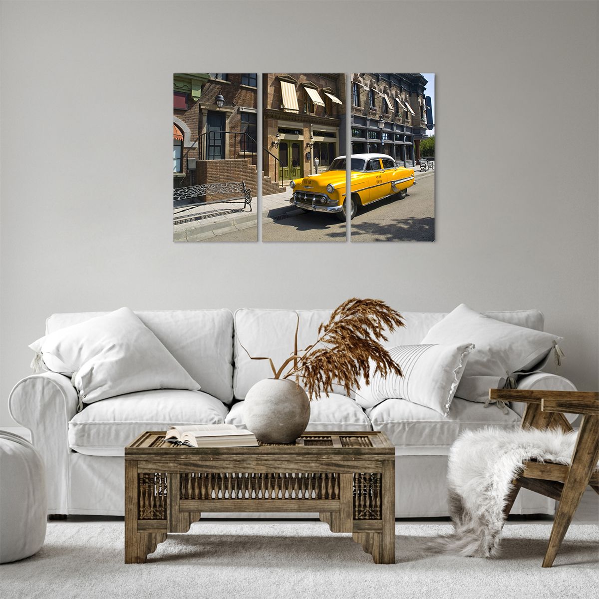 Bild auf Leinwand Stadt, Bild auf Leinwand Taxi, Bild auf Leinwand New York, Bild auf Leinwand Oldtimer, Bild auf Leinwand Die Architektur