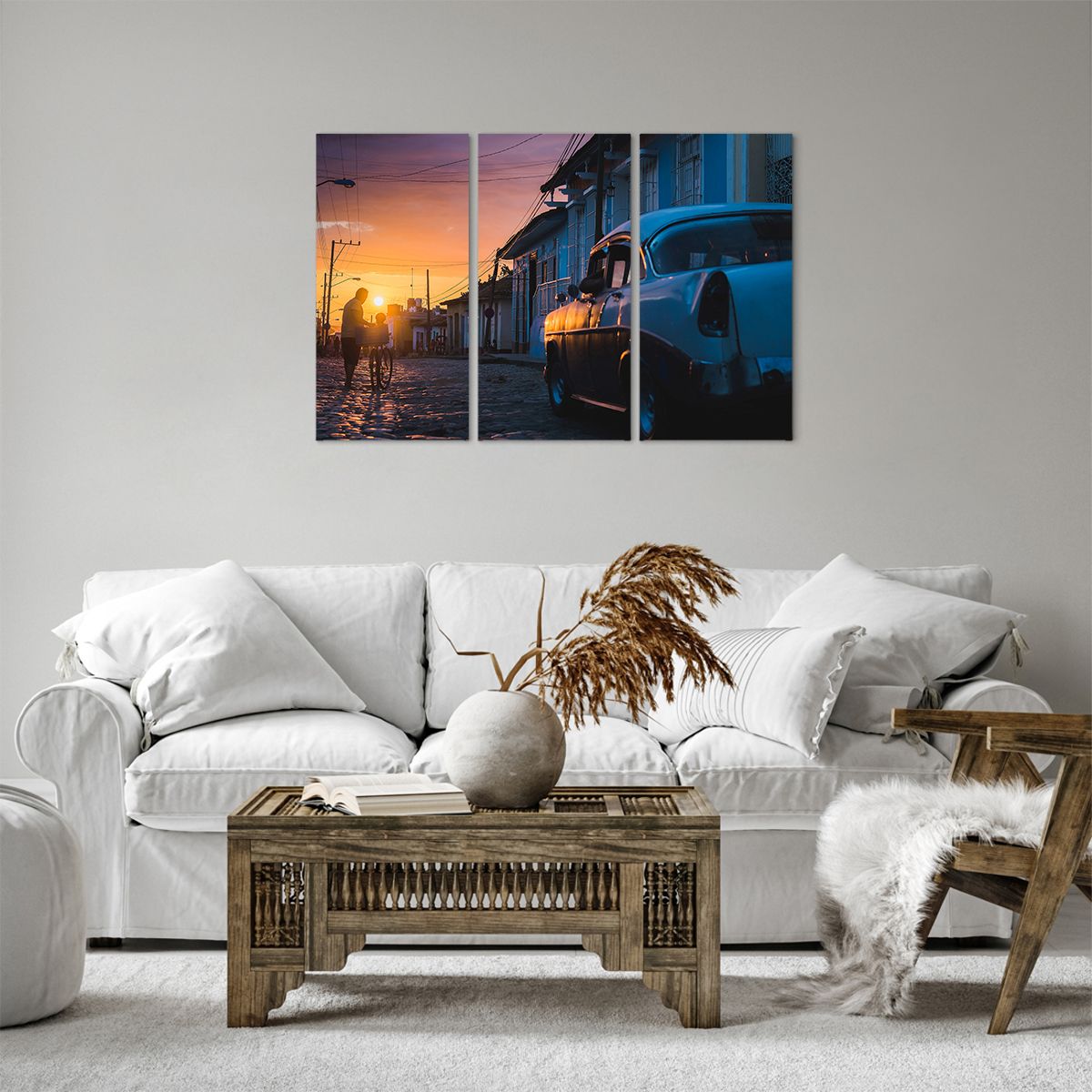 Impression sur toile Voiture Rétro, Impression sur toile Architecture, Impression sur toile Cuba, Impression sur toile Voyages, Impression sur toile Le Coucher Du Soleil