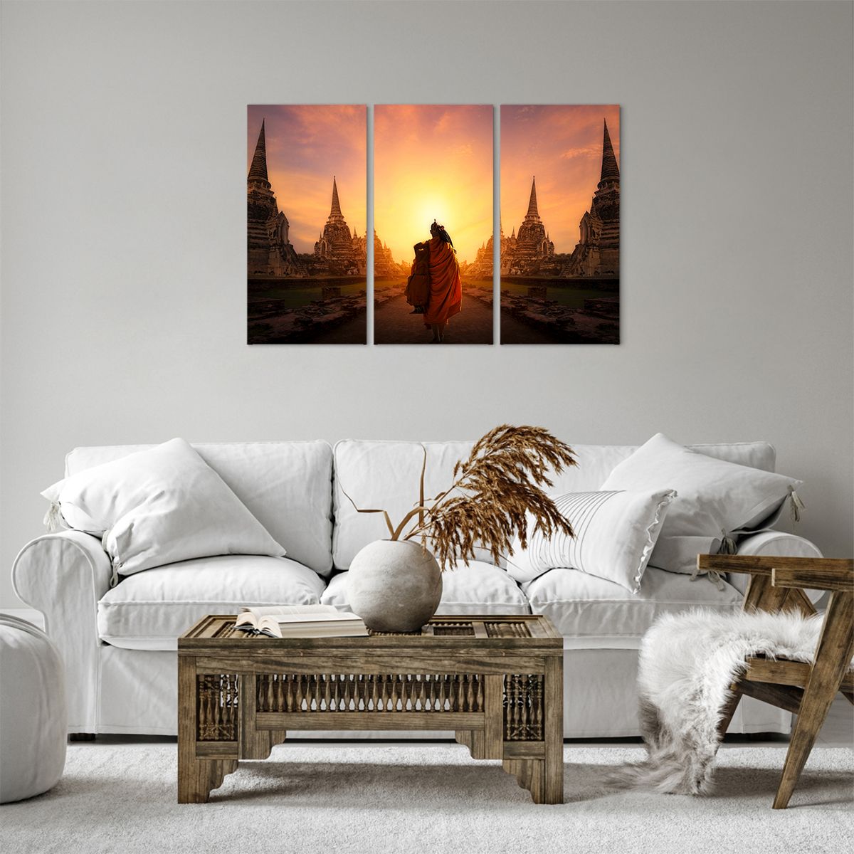 Impression sur toile Thaïlande, Impression sur toile Bouddhisme, Impression sur toile Temple, Impression sur toile Moine, Impression sur toile Méditation