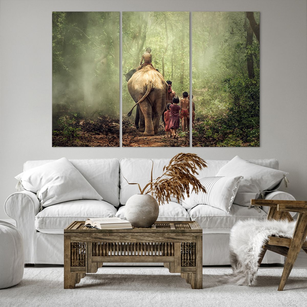 Cuadro sobre lienzo Paisaje, Cuadro sobre lienzo Elefante, Cuadro sobre lienzo Selva, Cuadro sobre lienzo Asia, Cuadro sobre lienzo Tailandia
