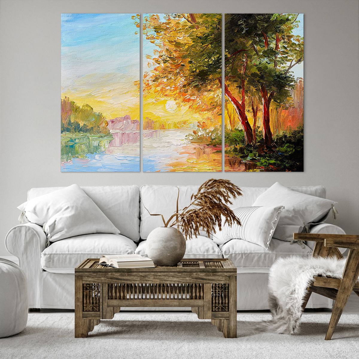 Impression sur toile Paysage, Impression sur toile Rivière, Impression sur toile Rayons Du Soleil, Impression sur toile La Nature, Impression sur toile Art