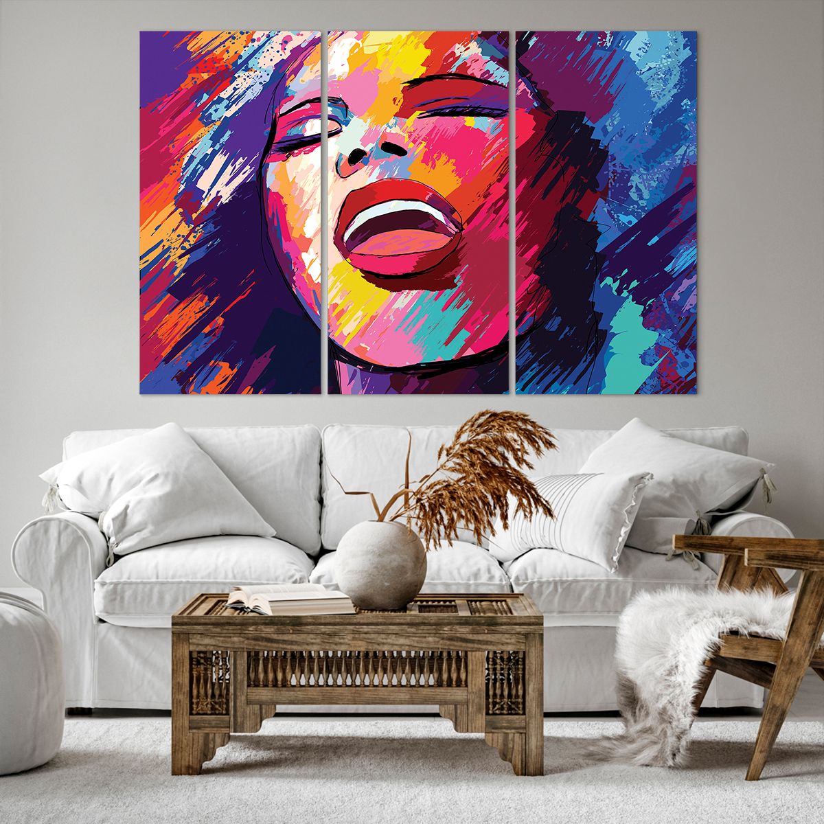 Quadro su tela Il Cantante, Quadro su tela Astrazione, Quadro su tela Ritratto Di Una Donna, Quadro su tela Volto Di Donna, Quadro su tela Arte