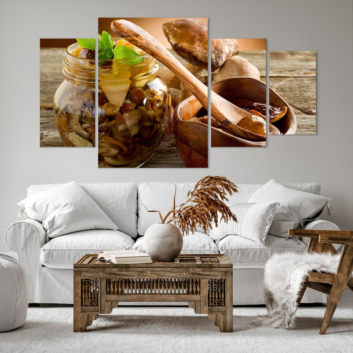 Bild auf Leinwand Gastronomie, Bild auf Leinwand Pilze, Bild auf Leinwand Küche, Bild auf Leinwand Löffel, Bild auf Leinwand Waldernte