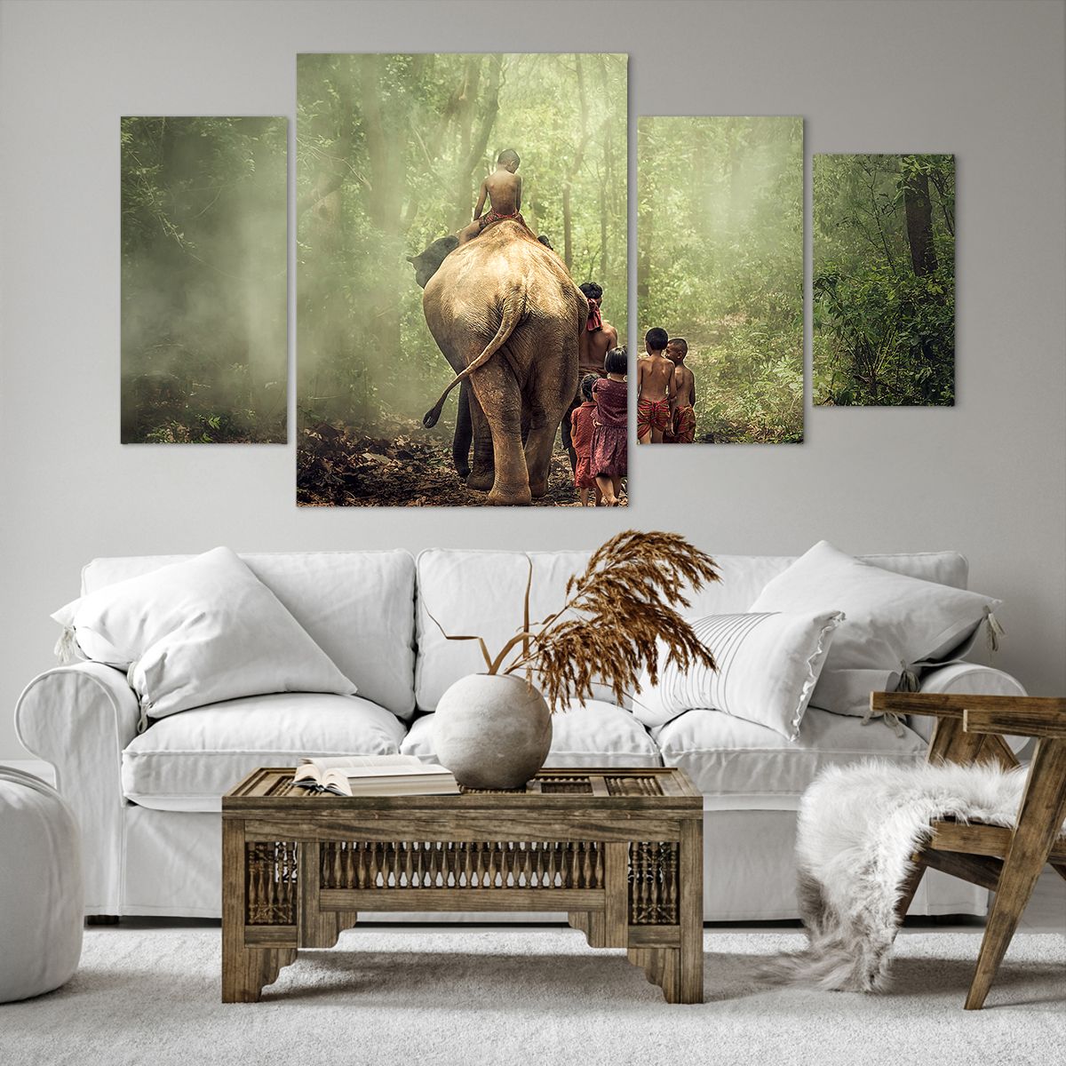 Bild auf Leinwand Landschaft, Bild auf Leinwand Elefant, Bild auf Leinwand Urwald, Bild auf Leinwand Asien, Bild auf Leinwand Thailand