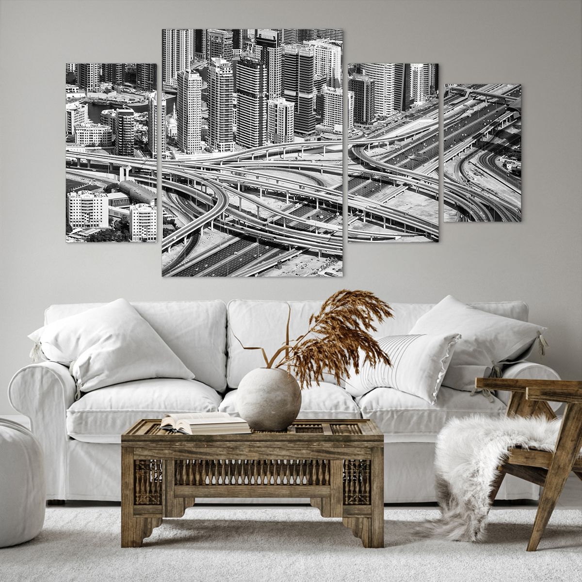 Bild auf Leinwand Stadt, Bild auf Leinwand Die Architektur, Bild auf Leinwand Metropole, Bild auf Leinwand Schwarz Und Weiß, Bild auf Leinwand Dubai