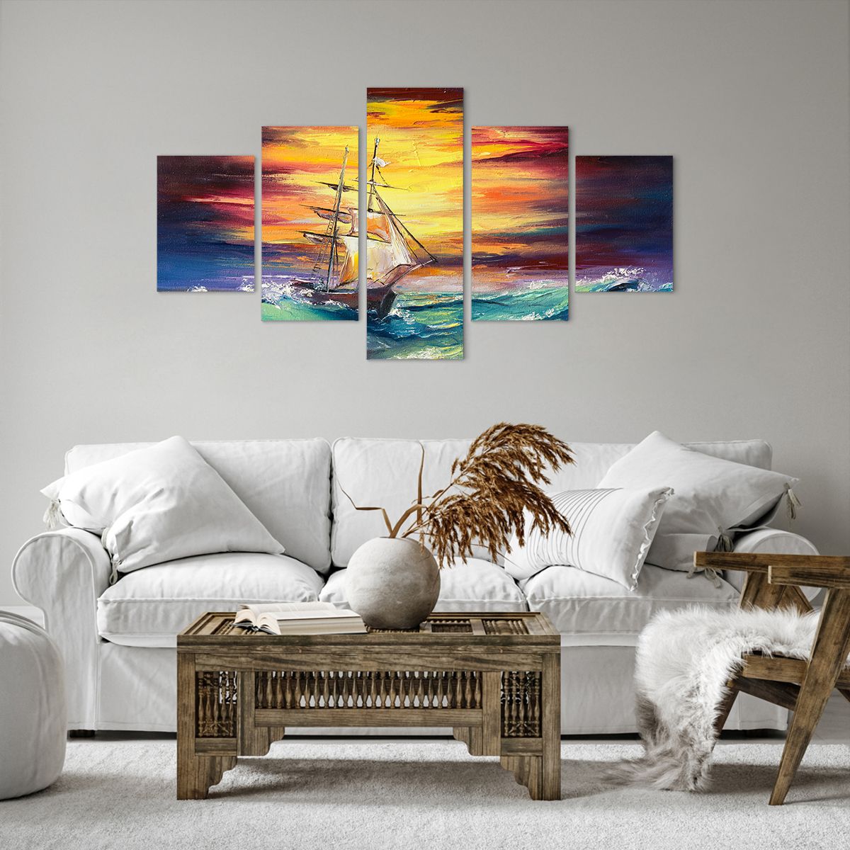 Impression sur toile Bateau À Voile, Impression sur toile Mer, Impression sur toile Tempête, Impression sur toile Vagues, Impression sur toile Marin
