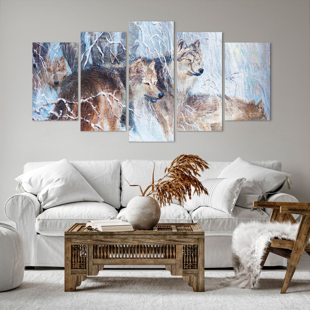 Bild auf Leinwand Tiere, Bild auf Leinwand Wölfe, Bild auf Leinwand Wald, Bild auf Leinwand Natur, Bild auf Leinwand Kunst