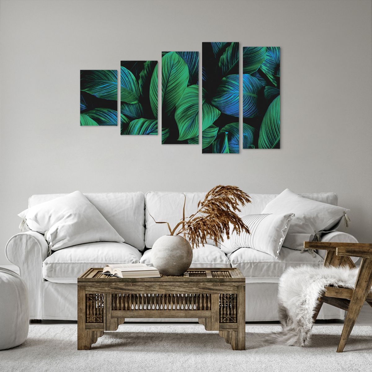 Bild auf Leinwand Grüne Blätter, Bild auf Leinwand Tropische Pflanze, Bild auf Leinwand Natur, Bild auf Leinwand Kunst, Bild auf Leinwand Tropen