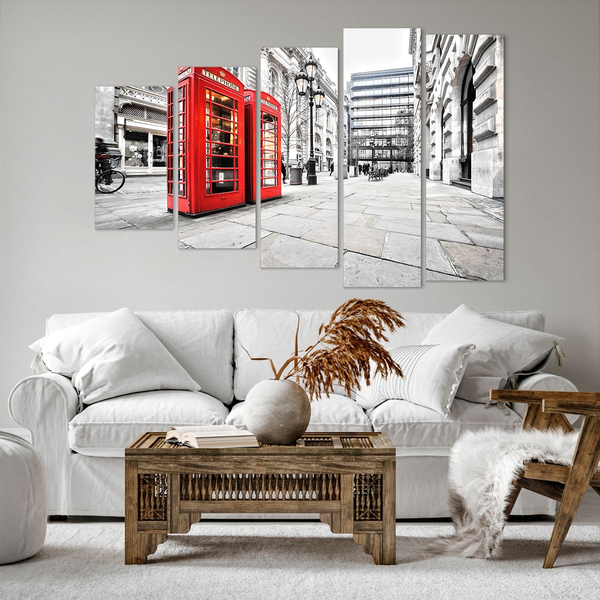 Bild auf Leinwand Städte, Bild auf Leinwand London, Bild auf Leinwand Die Architektur, Bild auf Leinwand Telefonzelle, Bild auf Leinwand England