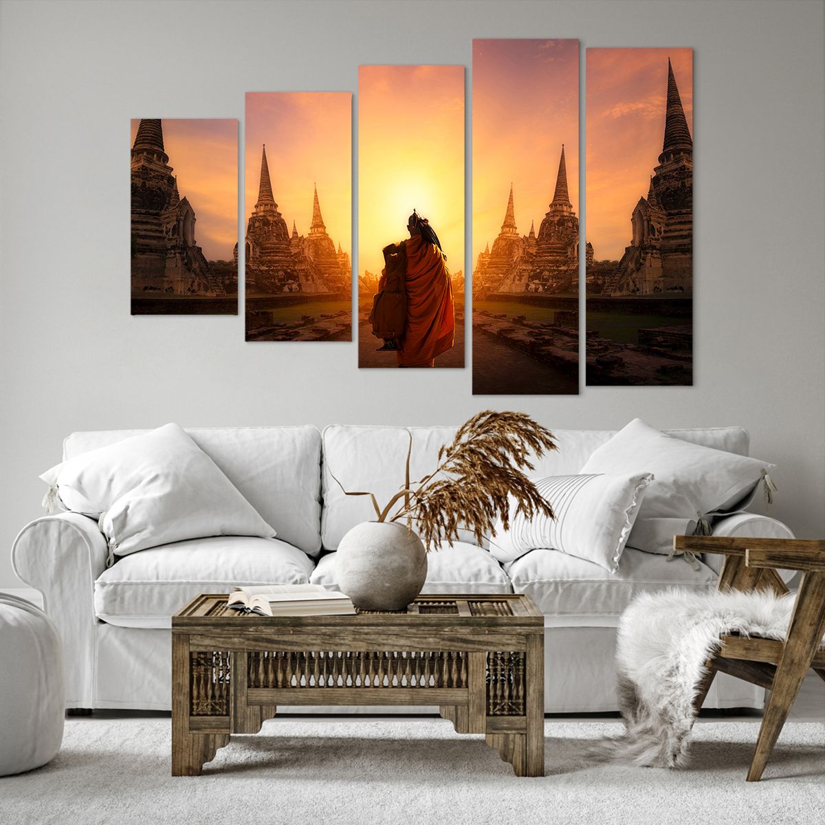 Bild auf Leinwand Thailand, Bild auf Leinwand Buddhismus, Bild auf Leinwand Tempel, Bild auf Leinwand Mönch, Bild auf Leinwand Meditation
