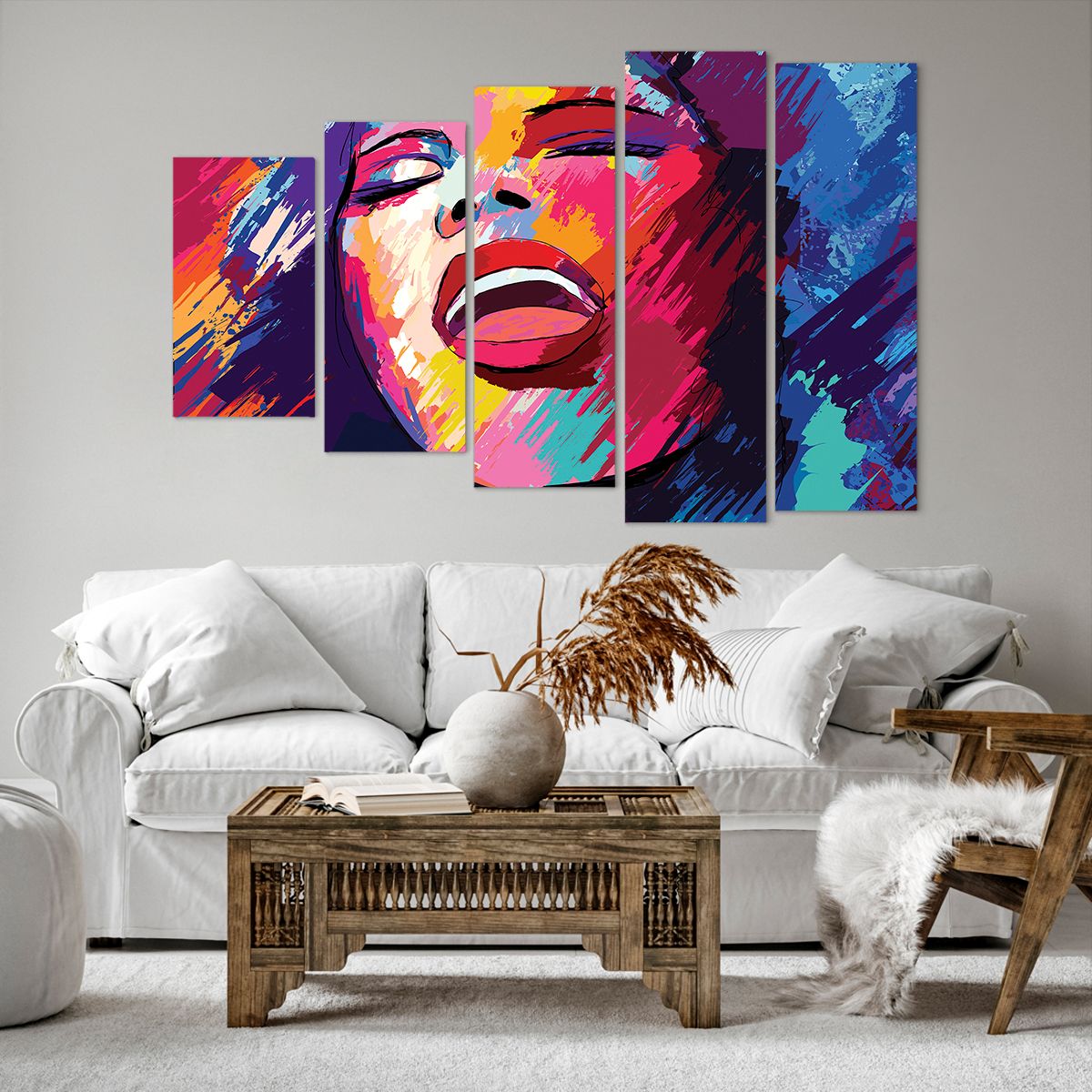 Quadro su tela Il Cantante, Quadro su tela Astrazione, Quadro su tela Ritratto Di Una Donna, Quadro su tela Volto Di Donna, Quadro su tela Arte