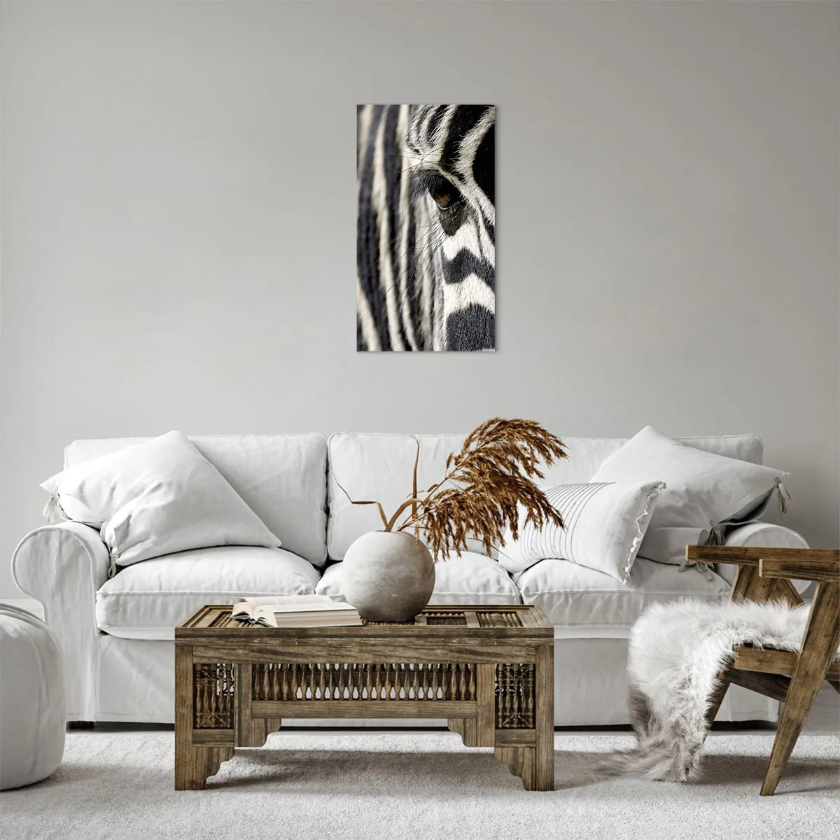 Impression sur toile - Image sur toile - Portrait en rayure - 45x80 cm