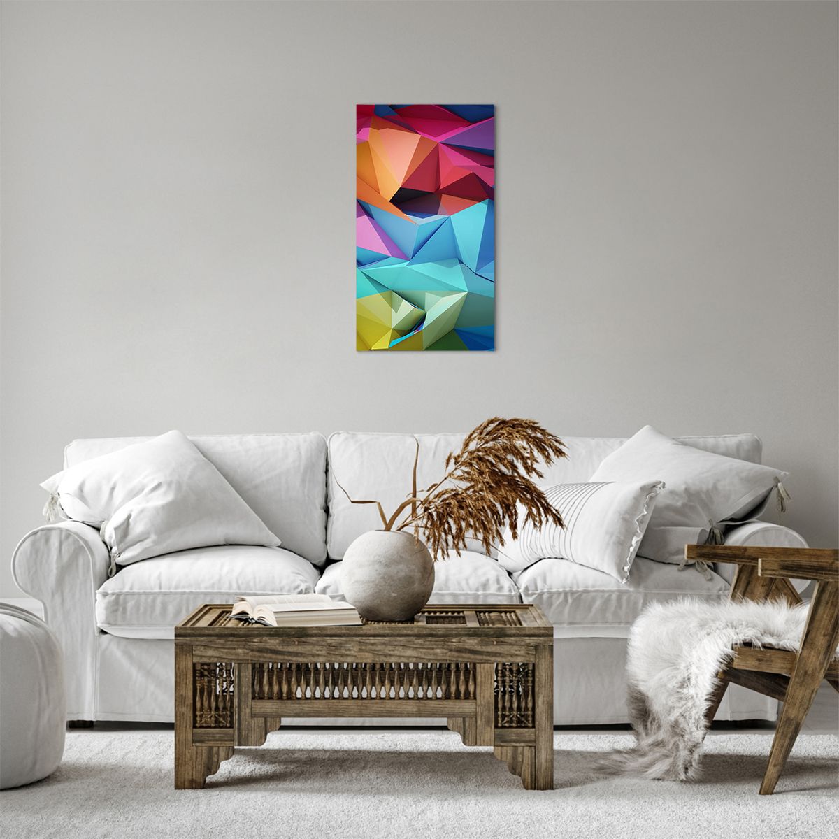 Quadro su tela 65x120 cm - Origami arcobaleno - Arttor - Negozio con  decorazioni da parete