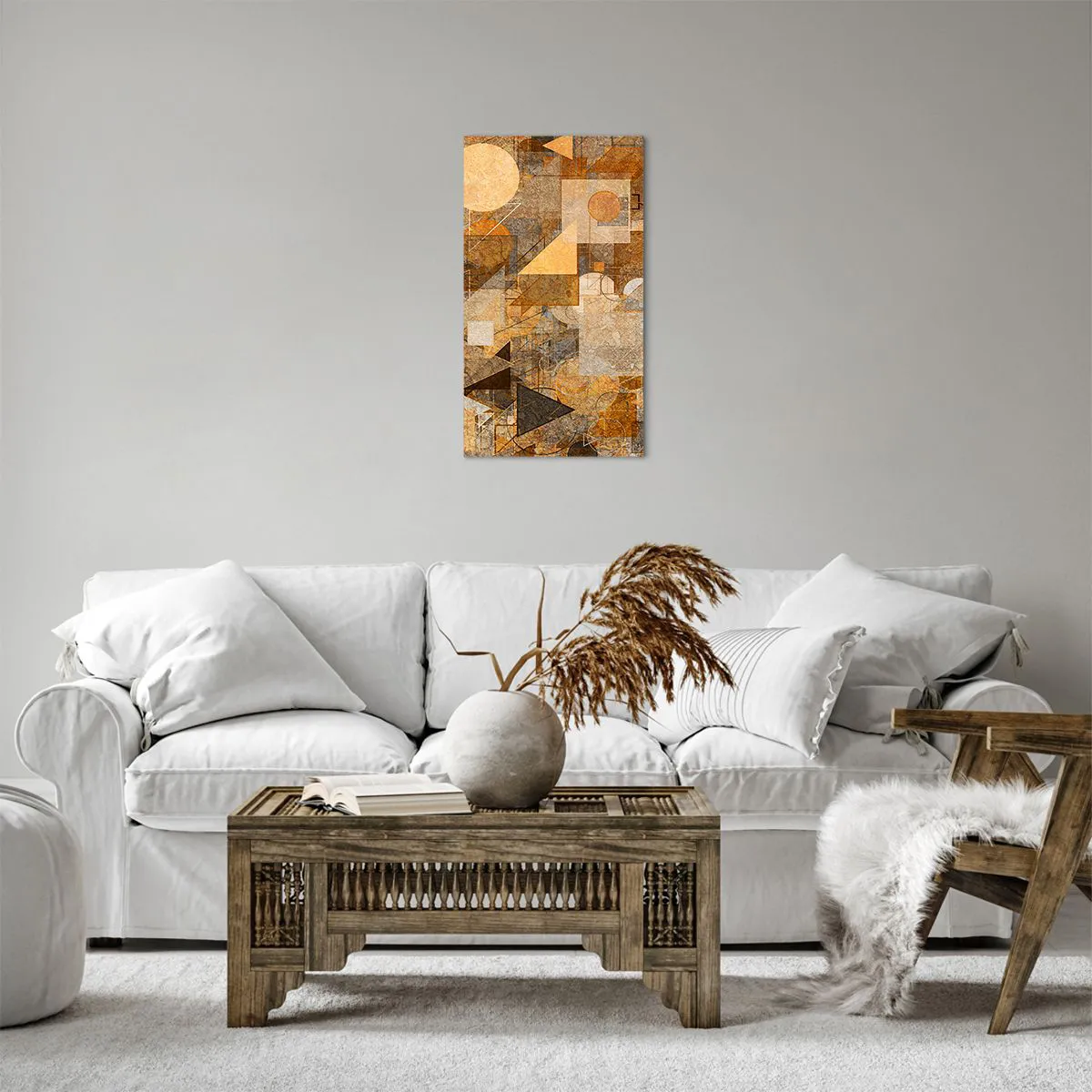 Lærredstryk - Billede på lærred - Kubistisk bronzeundersøgelse - 45x80 cm