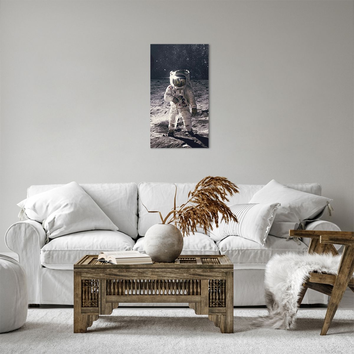 Bild auf Leinwand Abstraktion, Bild auf Leinwand Mann Im Mond, Bild auf Leinwand Astronaut, Bild auf Leinwand Kosmos, Bild auf Leinwand Mond