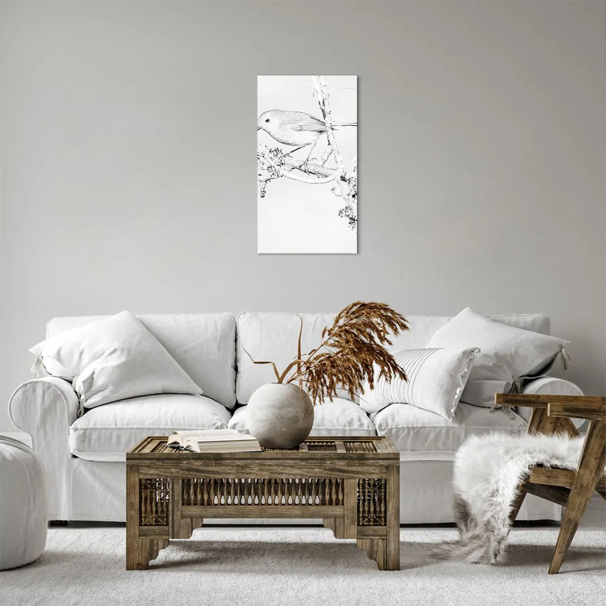 Lærredstryk - Billede på lærred - Vintermorgen - 45x80 cm